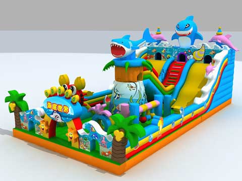 Inflatable Shark Island Fun City For Sale