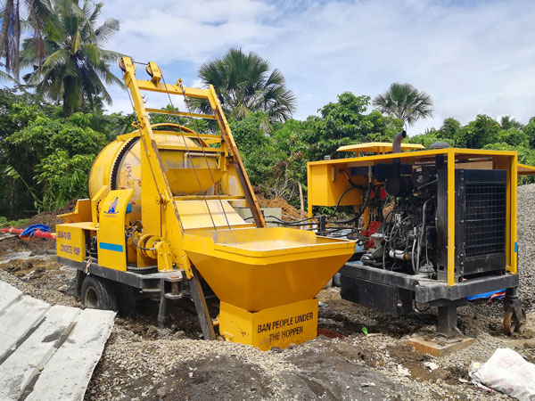diesel concrete mixer with pump for sale